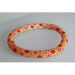Glasperlenarmband handgefertigt in Nepal 16,7 cm - 214