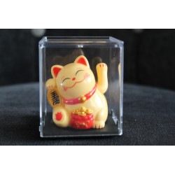 Maneki-neko Winkekatze – Glücksbringer & Dekofigur mit Solarbetrieb Creme