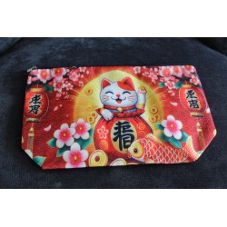 Täschchen Maneki Katze Glücksbringer