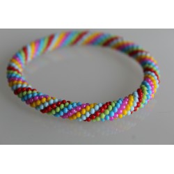 Glasperlenarmband handgefertigt in Nepal 16,7 cm - 221