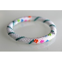 Glasperlenarmband handgefertigt in Nepal 16,7 cm - 229