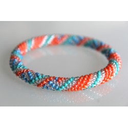 Glasperlenarmband handgefertigt in Nepal 16,7 cm - 231