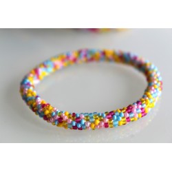 Glasperlenarmband handgefertigt in Nepal 16,7 cm - 249