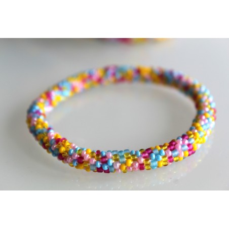 Glasperlenarmband handgefertigt in Nepal 16,7 cm - 249