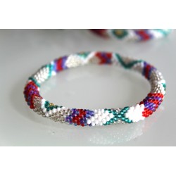 Glasperlenarmband handgefertigt in Nepal 16,7 cm - 255