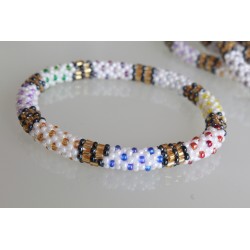Glasperlenarmband handgefertigt in Nepal 16,7 cm - 267