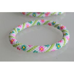 Glasperlenarmband handgefertigt in Nepal 16,7 cm - 271