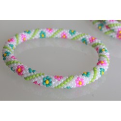 Glasperlenarmband handgefertigt in Nepal 16,7 cm - 271