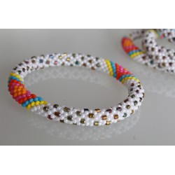 Glasperlenarmband handgefertigt in Nepal 16,7 cm - 277