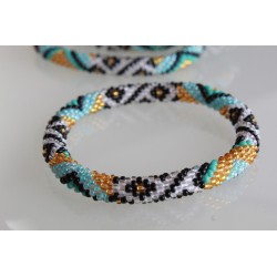 Glasperlenarmband handgefertigt in Nepal 16,7 cm - 304