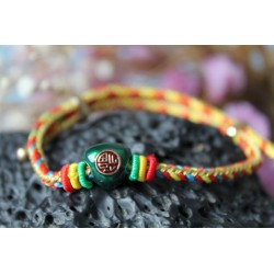 Handgefertigtes Glücksarmband mit Maneki Neko Perle glückliche Katze