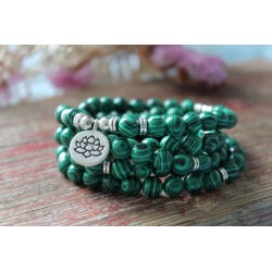 Armband Mala Aquamarin 8mm Weitblick Lotusblume Schutz Aquamarinmala