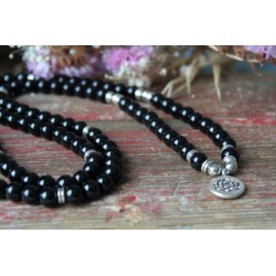 Armband Mala Onyx Lotusblume Schutz Onyxmala