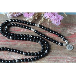 Armband Mala Onyx Lotusblume Schutz Onyxmala