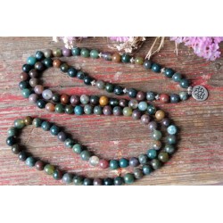 Armband Mala Achat 8mm Lotusblume Schutz Achatmala 108