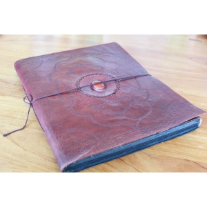 copy of 2. Wahl: Fotoalbum mit verziertem Echtledereinband und Stein 34x