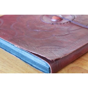 2. Wahl: Fotoalbum Leder mit einem Stein 34x27 cm - LEDER-ST50