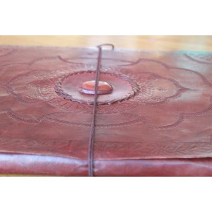 2. Wahl: Fotoalbum Leder mit einem Stein 34x27 cm - LEDER-ST50