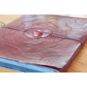 2. Wahl: Fotoalbum Leder mit einem Stein 34x27 cm - LEDER-ST50