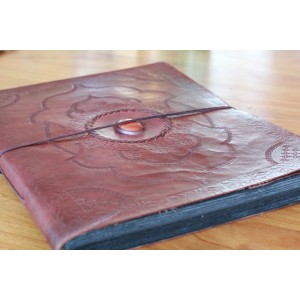 2. Wahl: Fotoalbum Leder mit einem Stein 34x27 cm - LEDER-ST50