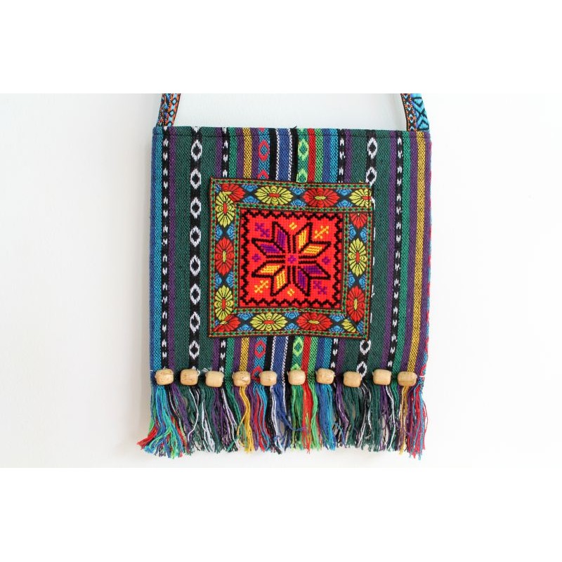 Schultertasche Tasche aus Thailand mit Pailetten, Boho-Stil