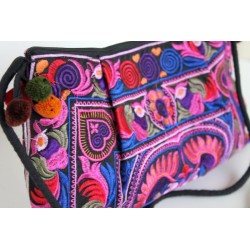 Kleine Handtasche Schultertasche Hmong Boho Stil Stickerei - TASCHE203