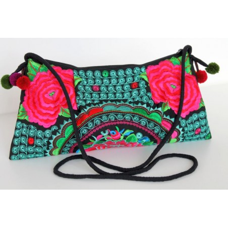 Kleine Handtasche Schultertasche Hmong Boho Stil Stickerei - TASCHE204
