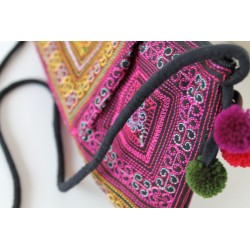 Kleine Handtasche Schultertasche Hmong Boho Stil Stickerei - TASCHE206
