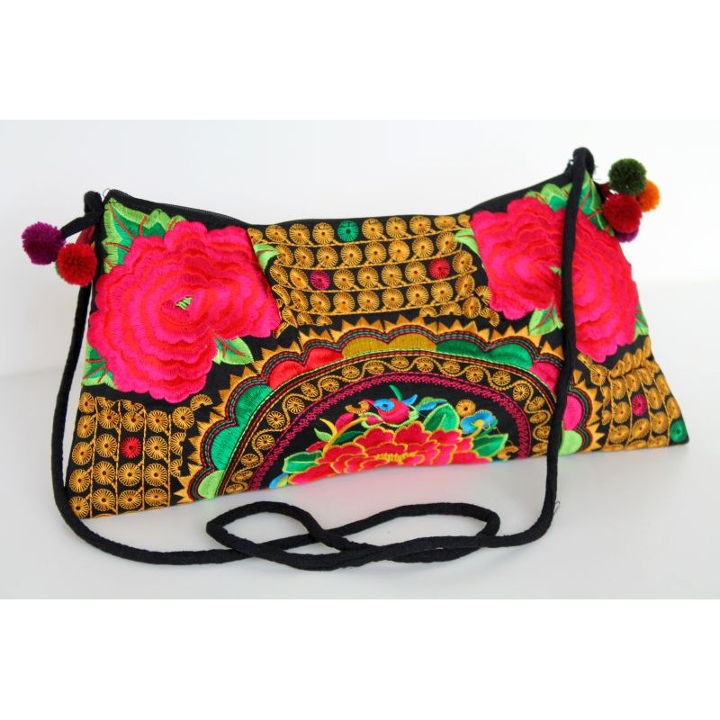 Kleine Handtasche Schultertasche Hmong Boho Stil Stickerei - TASCHE207
