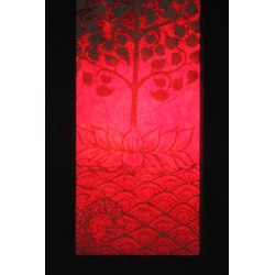 Lampe Thailand Lotusbaum in Rot