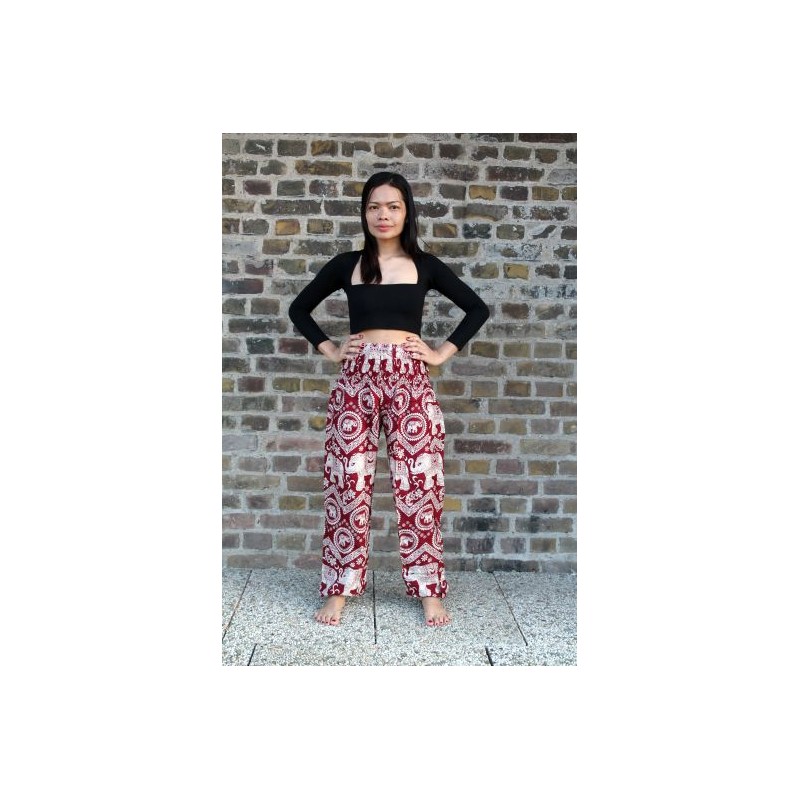 Haremshose Yogahose Hippiehose Rot Elefant Größe S