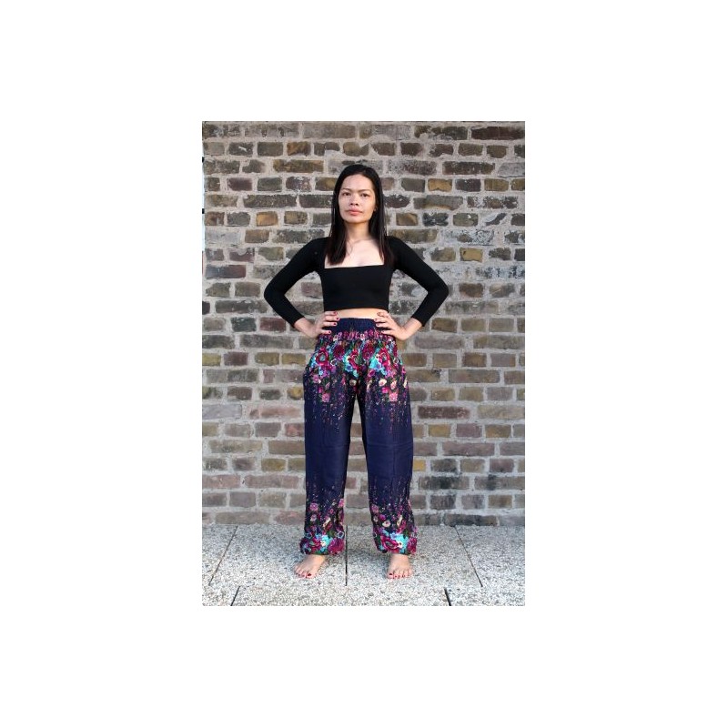 Haremshose Yogahose Hippiehose Navy Blau Größe S